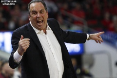 Notre Dame's head coach Mike Brey yells toward his bench durng the first half of their game against N.C. State on Wednesday, Jan. 8, at PNC Arena in Raleigh, N.C. NCST defeated ND 73-68.