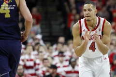 N.C. State's Jericole Hellems celebrates during the second half of their game against Notre Dame on Wednesday, Jan. 8, at PNC Arena in Raleigh, N.C. NCST defeated ND 73-68.