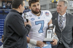 Sam Howell UNC, North Carolina vs. Temple Football 2019 Military Bowl