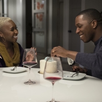Cynthia Erivo as Janine Mikkelsen and Leslie Odom Jr. as Nick Mikkelsen in Needle in a Timestack. Photo Credit: Cate Cameron/Lionsgate