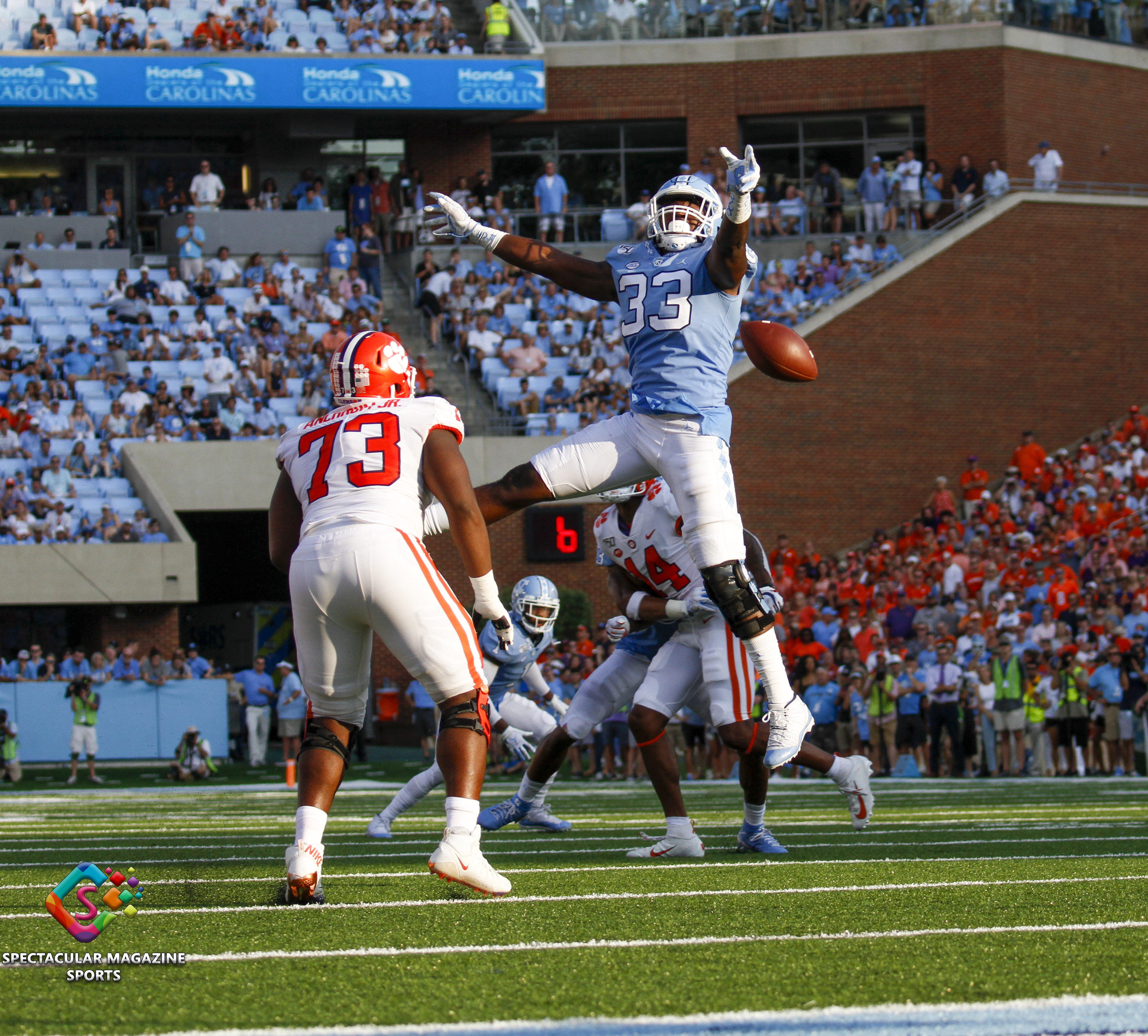 The Clemson Tigers defeated the North Carolina Tar Heels 21-20 on Saturday, Sept. 28, 2019, at Kenan Stadium in Chapel Hill, N.C.