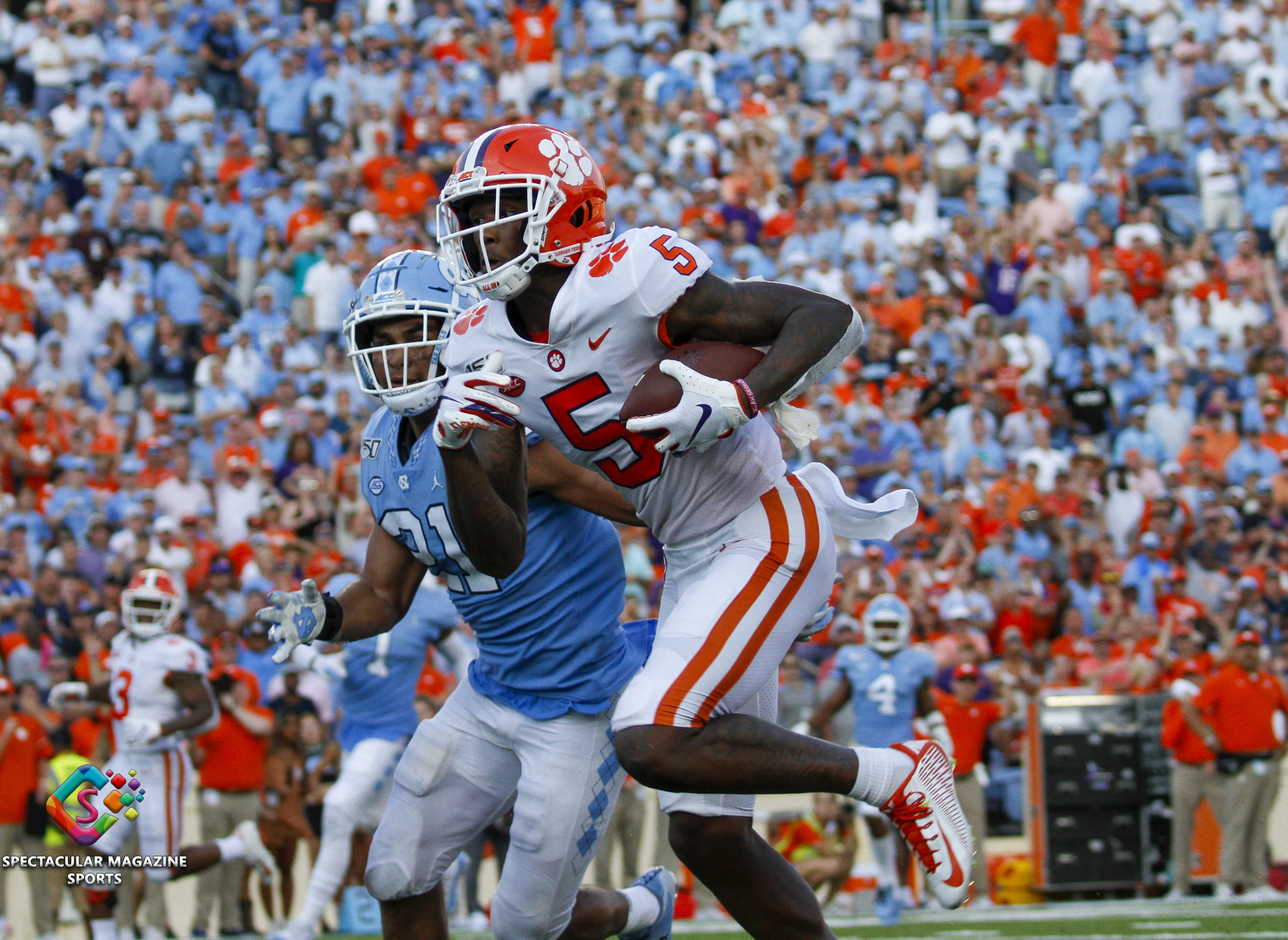 The Clemson Tigers defeated the North Carolina Tar Heels 21-20 on Saturday, Sept. 28, 2019, at Kenan Stadium in Chapel Hill, N.C.