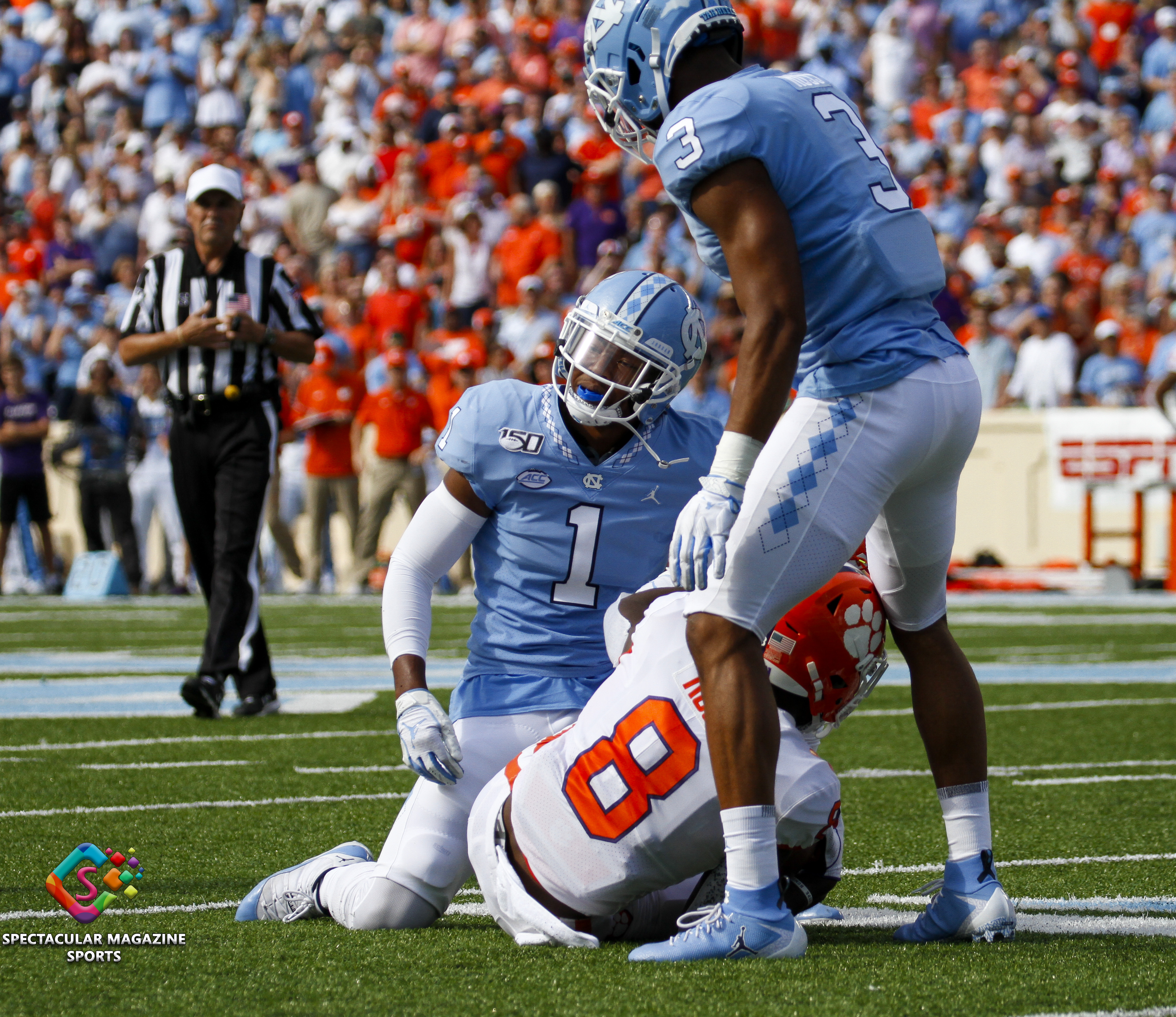 The Clemson Tigers defeated the North Carolina Tar Heels 21-20 on Saturday, Sept. 28, 2019, at Kenan Stadium in Chapel Hill, N.C.