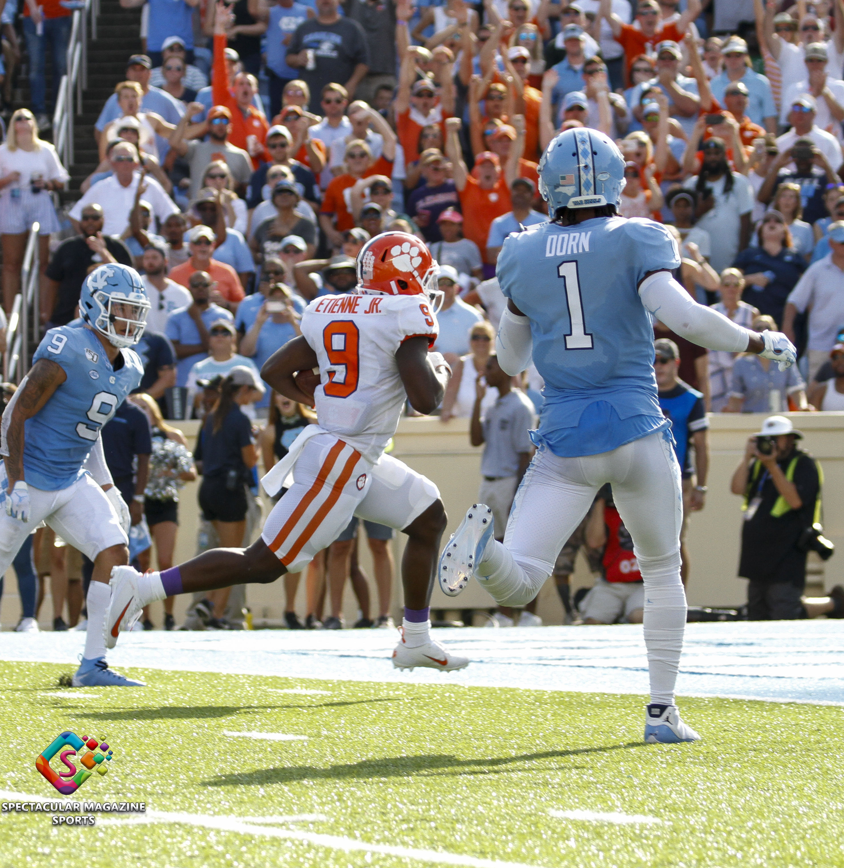 The Clemson Tigers defeated the North Carolina Tar Heels 21-20 on Saturday, Sept. 28, 2019, at Kenan Stadium in Chapel Hill, N.C.
