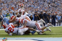 The Clemson Tigers defeated the North Carolina Tar Heels 21-20 on Saturday, Sept. 28, 2019, at Kenan Stadium in Chapel Hill, N.C.