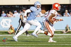 The Clemson Tigers defeated the North Carolina Tar Heels 21-20 on Saturday, Sept. 28, 2019, at Kenan Stadium in Chapel Hill, N.C.