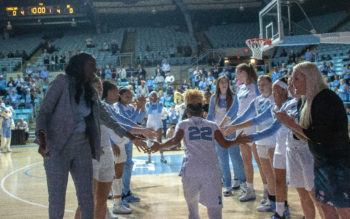 Kea during pregame introductions before tipoff against Boston College.