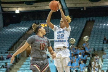 Kea's last second 3-pointer to end third quarter against Boston College.