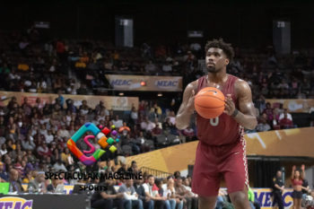 Eagles redshirt senior Larry McKnight, Jr. at the free-throw line.