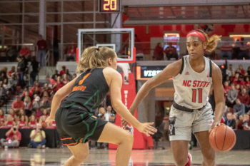 NC State Wolfpack first team All-ACC guard Kiara Leslie