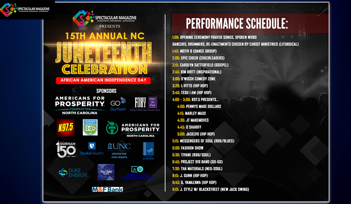 NC Juneteenth Line-up and Schedule of Performances Announced