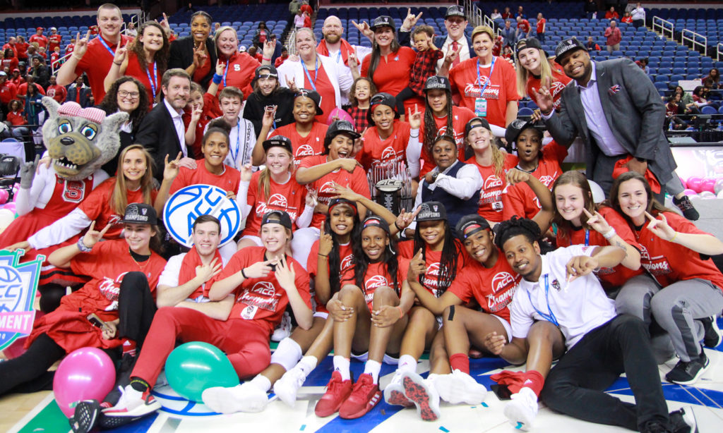 lawrence law davis iii photography nc state womens basketball acc championship team photo spectacular magazine elissa cunane ace konig jakia brown-turner