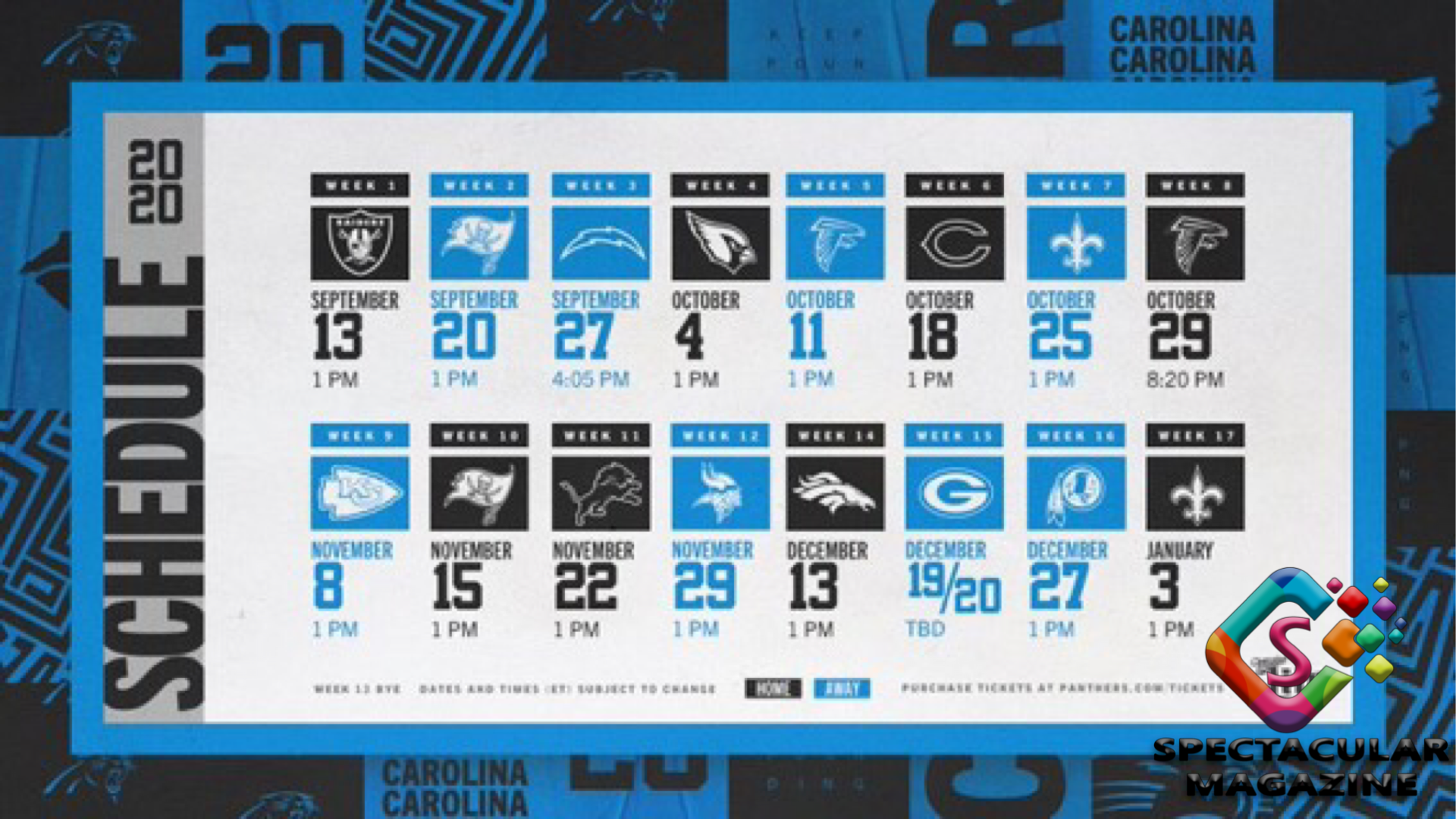 Carolina Panthers Announce 2020 NFL Schedule