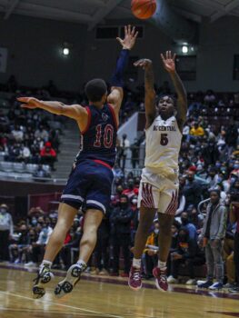 Justin Wright NCCU basketball Jordan Davis Lawrence Davis III