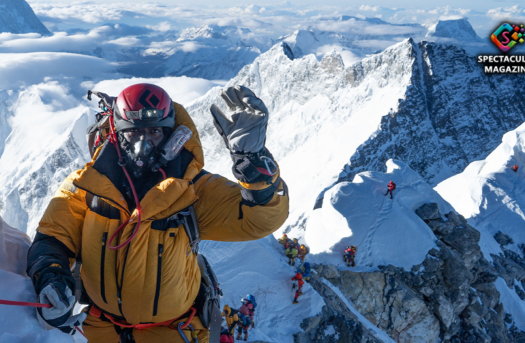 Group of Seven Black Climbers Top Mount Everest