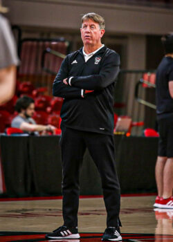 head coach Wes Moore NC State Wolfpack women's basketball, Lawrence Davis III, Spectacular Magazine 