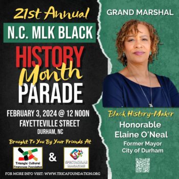 Durham NC Martin Luther King Black History Month Parade, February 2024, Spectacular Magazine, Triangle Cultural Awareness Foundation, 