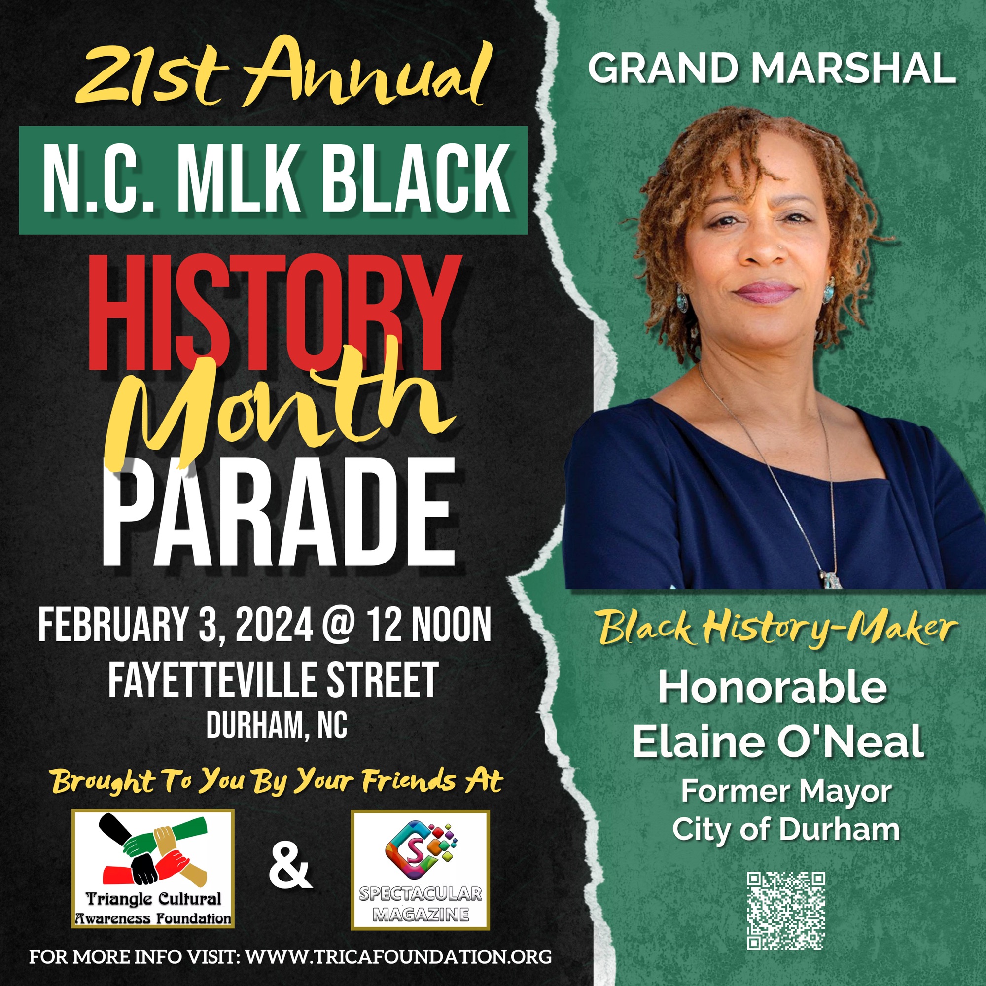 Durham NC Martin Luther King Black History Month Parade, February 2024, Spectacular Magazine, Triangle Cultural Awareness Foundation,