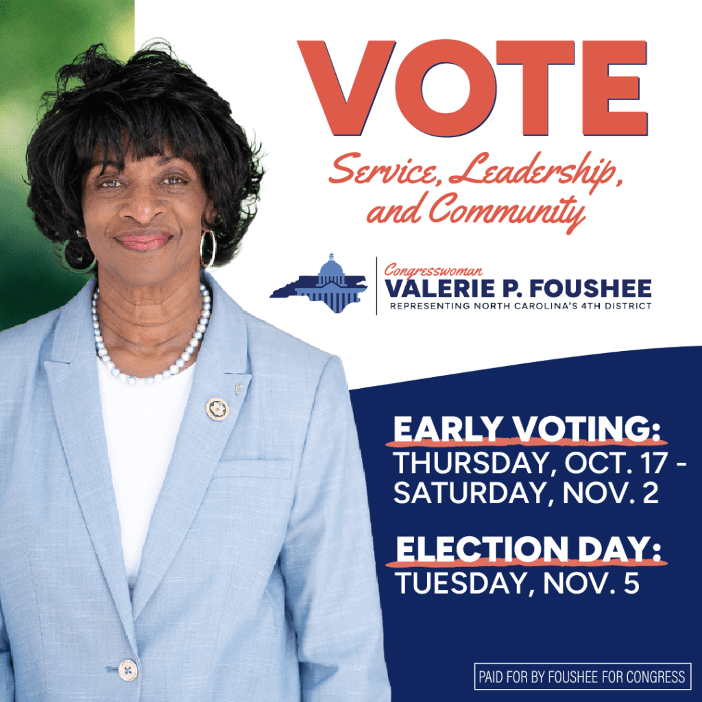 Vote Valerie Foushee, Spectacular Magazine, Durham NC