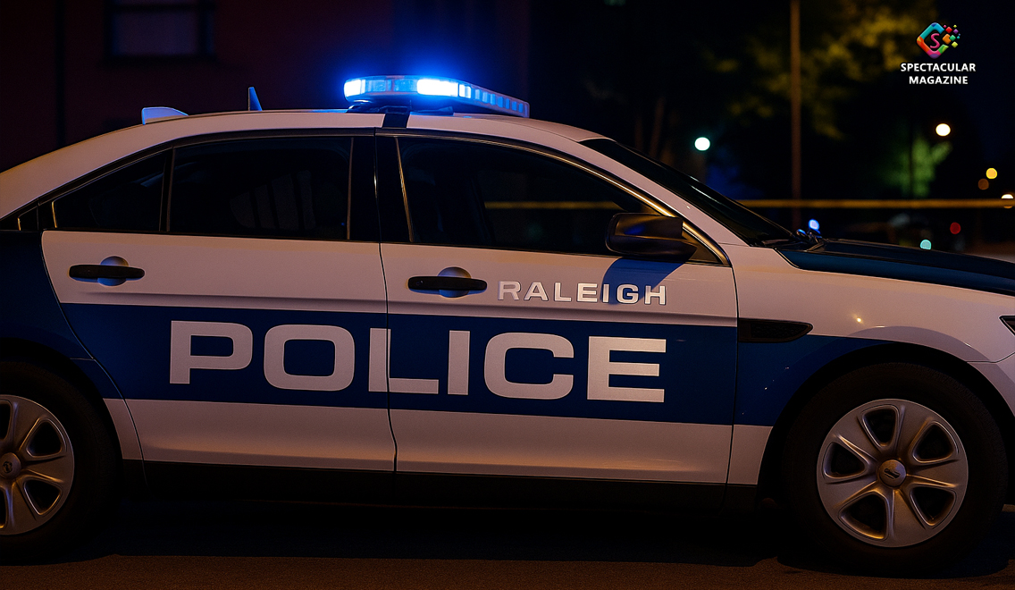 Raleigh Police Department vehicle parked near crime scene at Patio Nightclub shooting that left one dead and another injured.