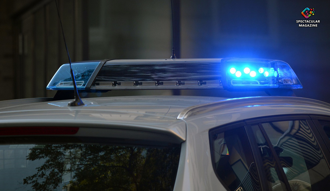 Durham police vehicle parked at a crime scene with yellow caution tape blocking off the area on Marbella Grove Court.
