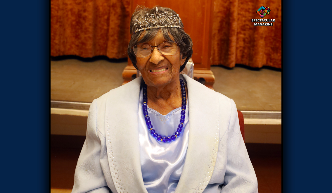 Portrait of Catherine Spearman Ferrell, North Carolina’s oldest resident, celebrating her 113th birthday in Durham with faith and family.