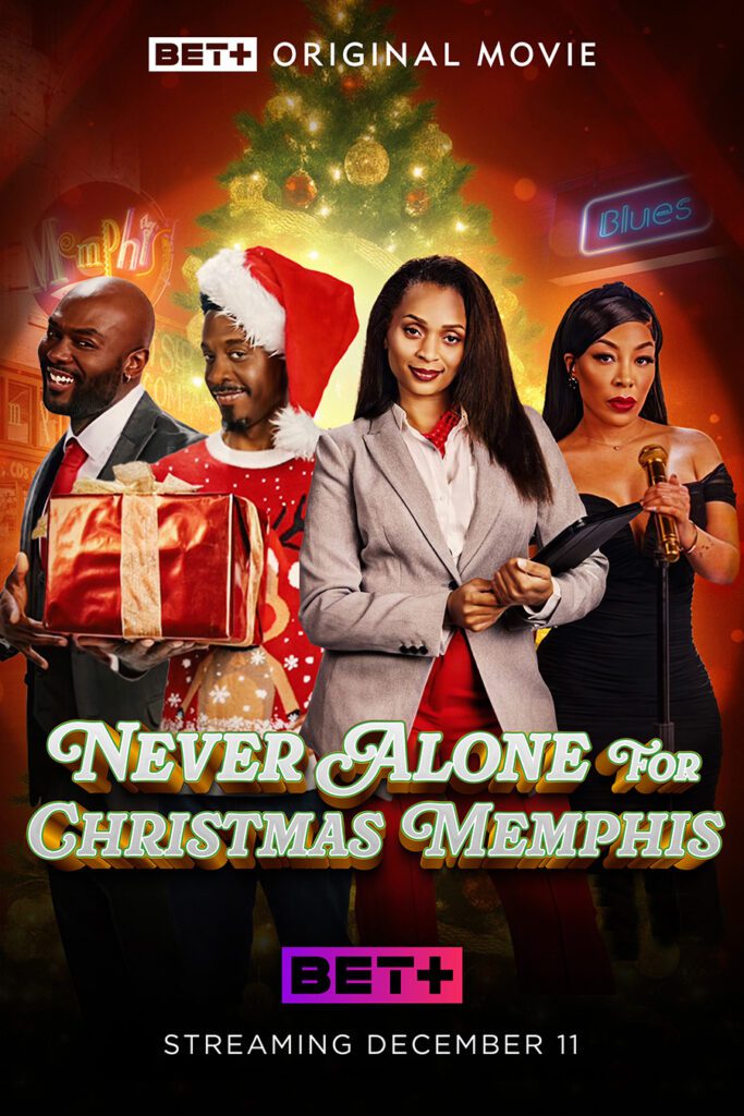 Melissa L. Williams and K. Michelle star in BET+ Original film Never Alone for Christmas: Memphis, a soulful holiday story of love and second chances.