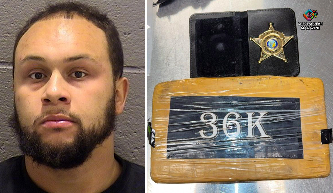 Durham County Sheriff’s Office photo showing suspect Jerrad Alexander McPherson and one kilogram of fentanyl seized during a narcotics investigation