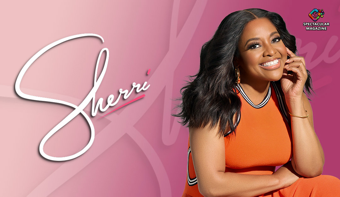 Sherri Shepherd smiling on the set of her daytime talk show “Sherri.”
