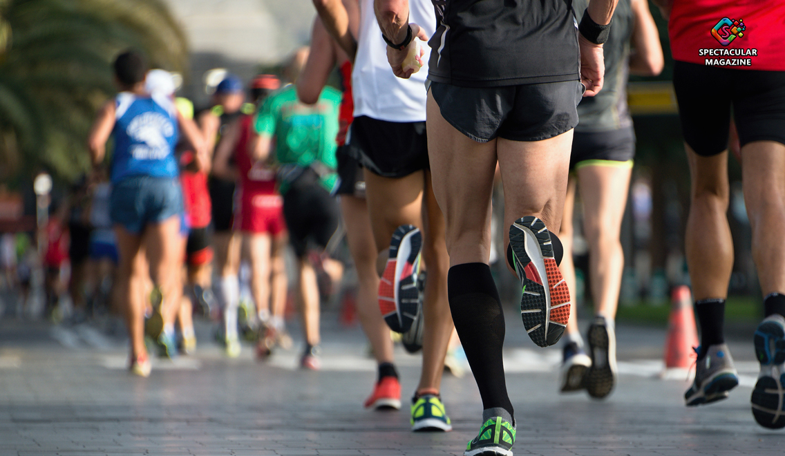 Runners participate in Garmin Marathon Series through downtown Durham