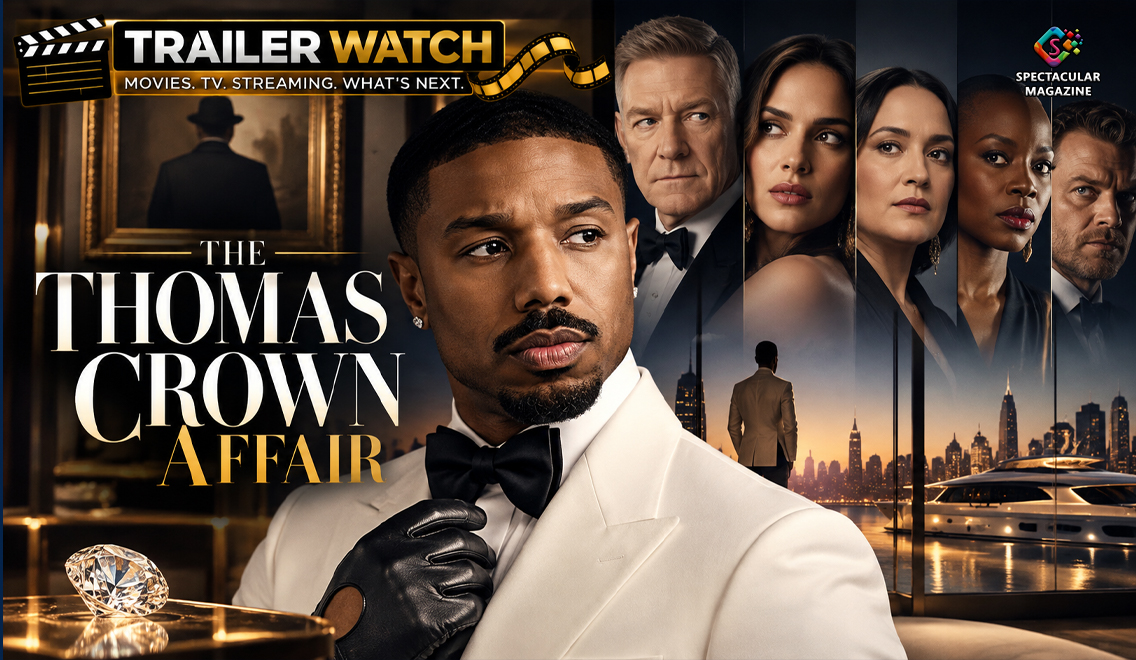 Michael B. Jordan stars in and directs the new heist thriller “The Thomas Crown Affair” from Amazon MGM Studios.